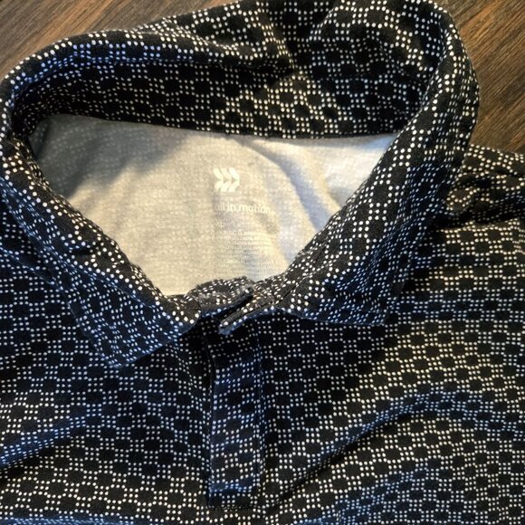ALL IN MOTION Men's Casual Black & White Collared Polo Shirt SIZE XL - Picture 3 of 3